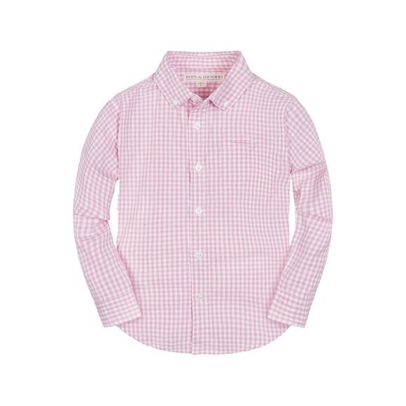 Hope & Henry Boys  Stretch Poplin Shirt, Pink - Picture 1 of 2